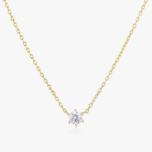 Serenity Gold Solitaire Necklace