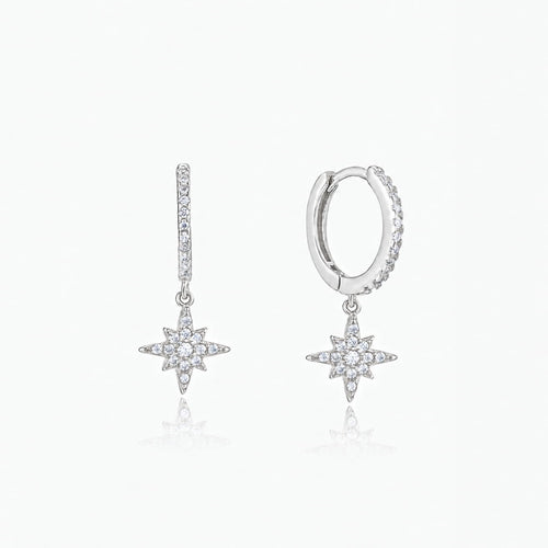 Astrid Silver Starburst Drop Earrings