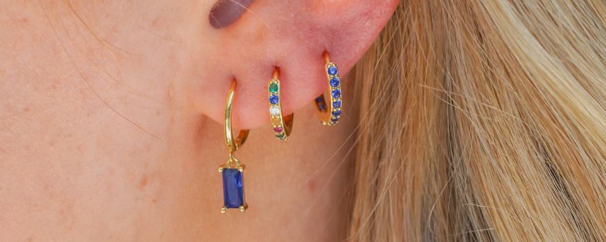 earring stacks, ear stacks, sterling silver earring stacks, 18k gold earring stacks