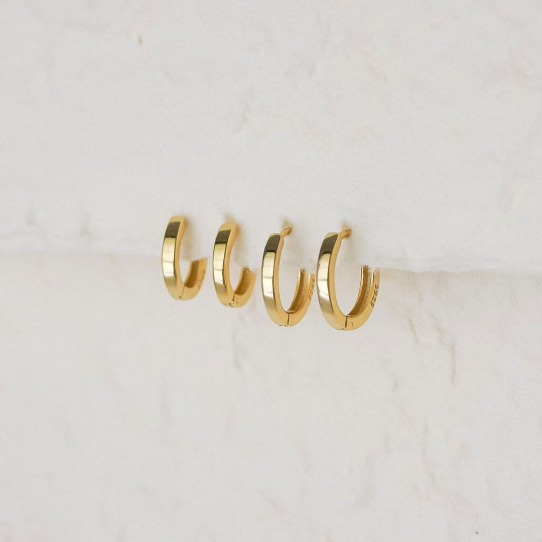 gold huggie earrings, gold huggie hoops, gold huggies