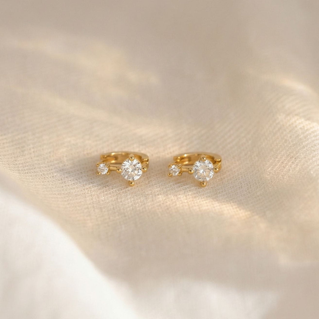 CZ Huggie Earrings, sparkly huggie earrings