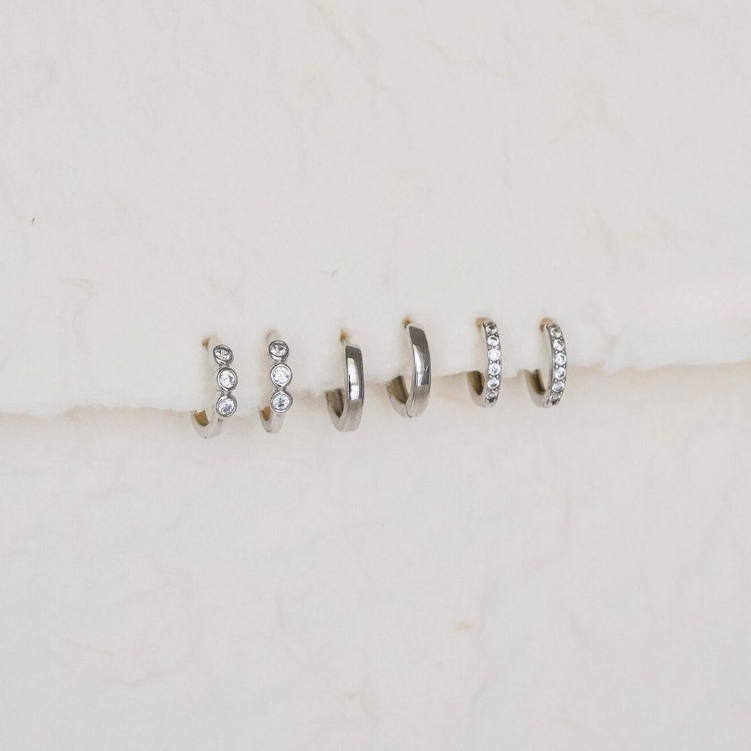 silver huggie earrings, silver huggies, silver huggie hoops