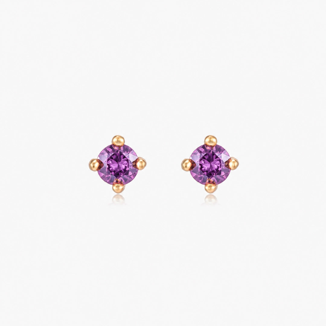 Pettie Gold Birthstone Stud Earrings