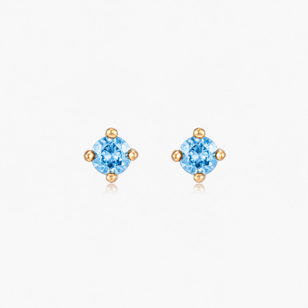 Pettie Gold Birthstone Stud Earrings