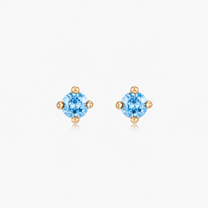 Pettie Gold Birthstone Stud Earrings