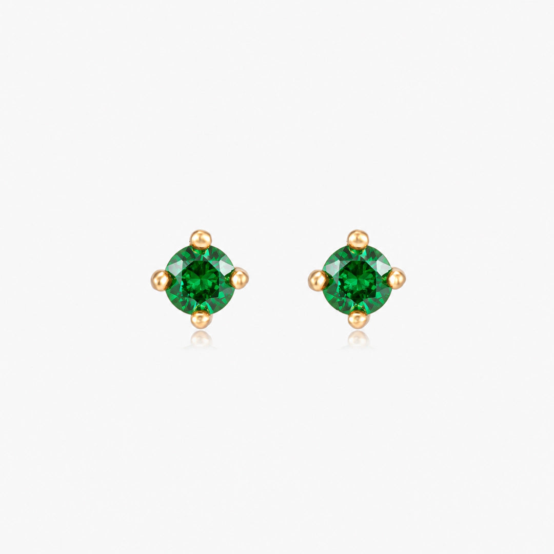 Pettie Gold Birthstone Stud Earrings