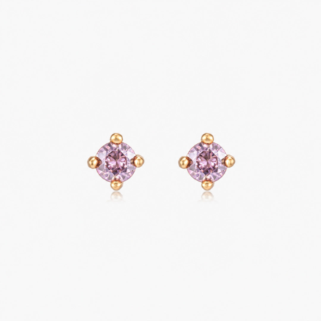 Pettie Gold Birthstone Stud Earrings