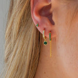 Clover Emerald Earring Stack