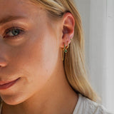 Hazel Emerald CZ Hoop Chain Earring