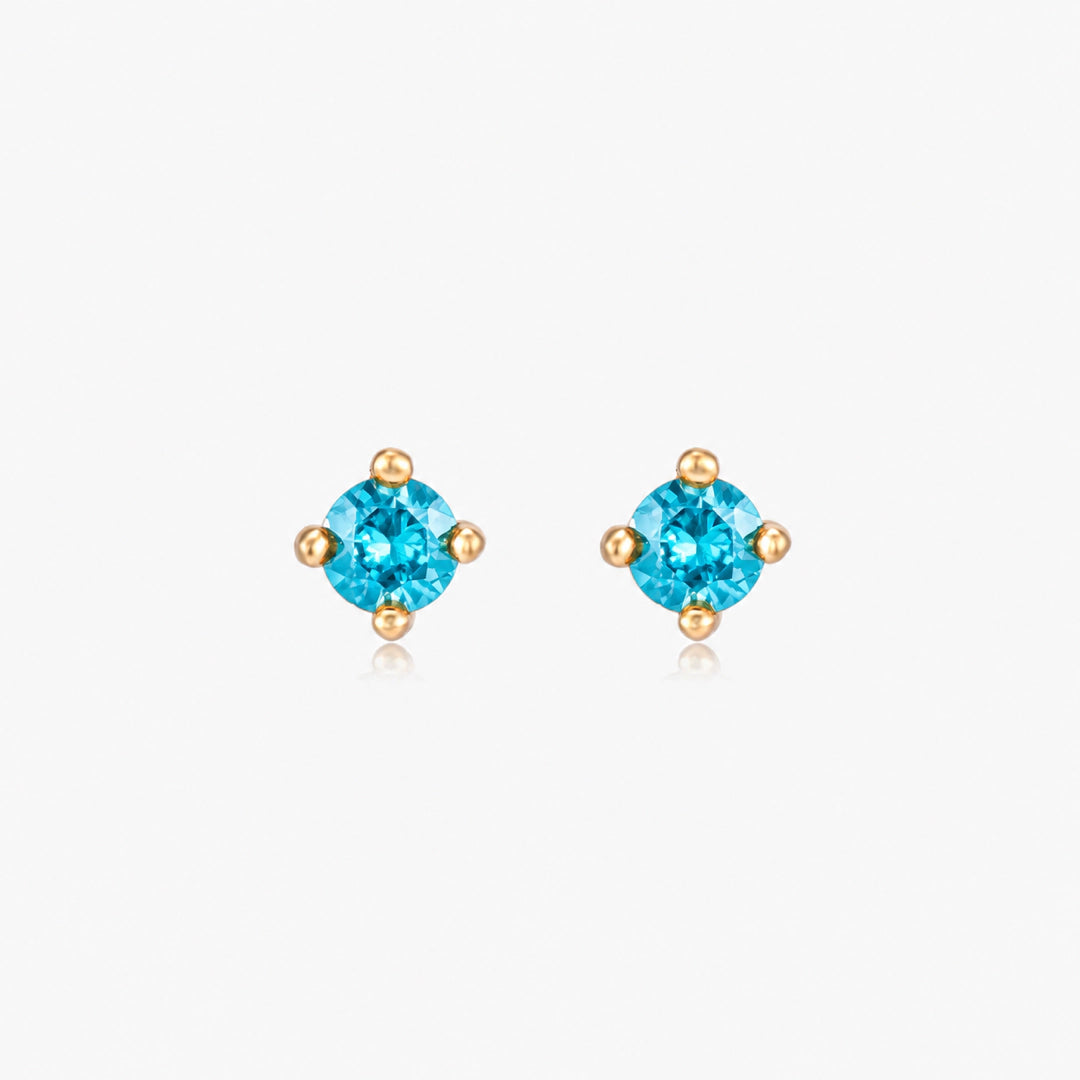 Pettie Gold Birthstone Stud Earrings