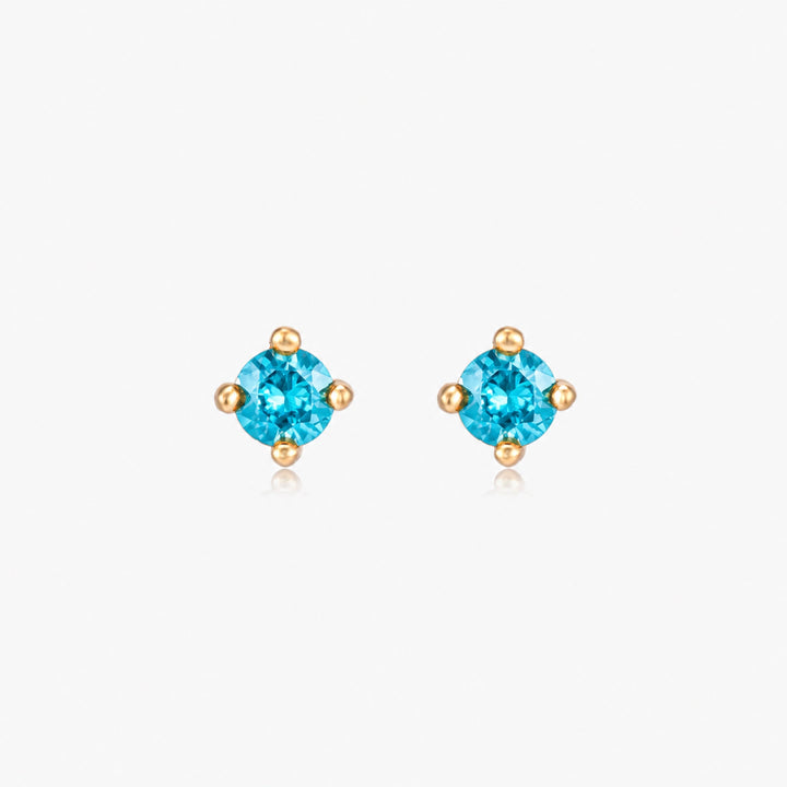 Pettie Gold Birthstone Stud Earrings
