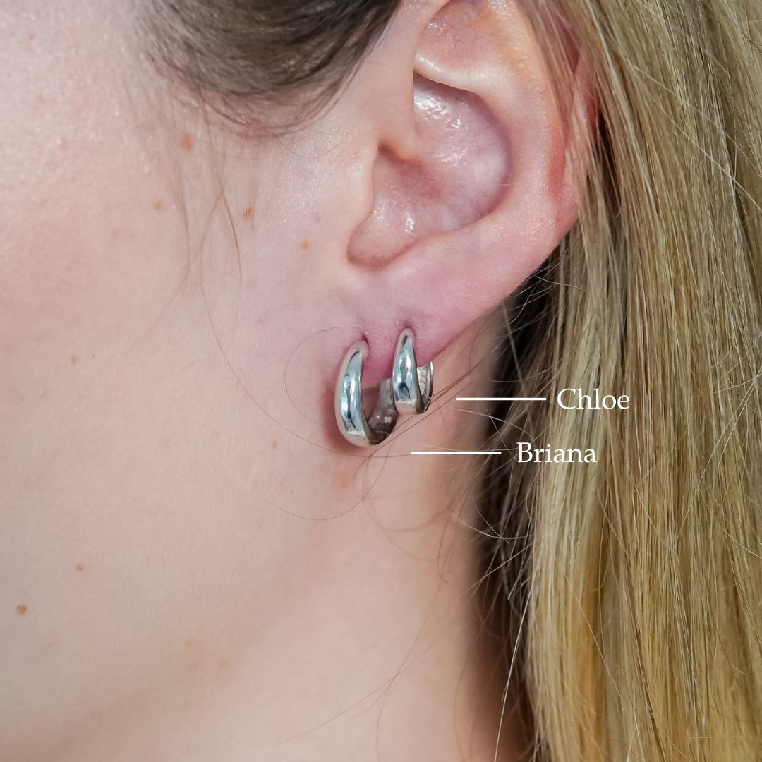 Chloe Silver Huggie Earrings