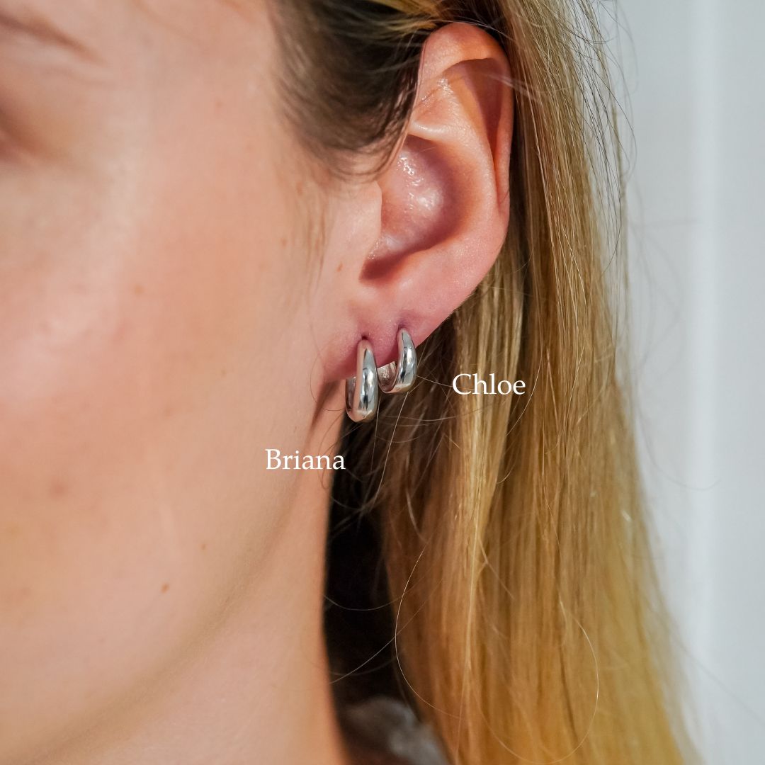 Chloe Silver Huggie Earrings