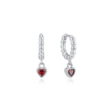 Free Gift | Sofia Ruby Heart Drop Earrings (Gold/Silver)