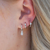 Bella Huggie Hoop Earrings Sterling Silver