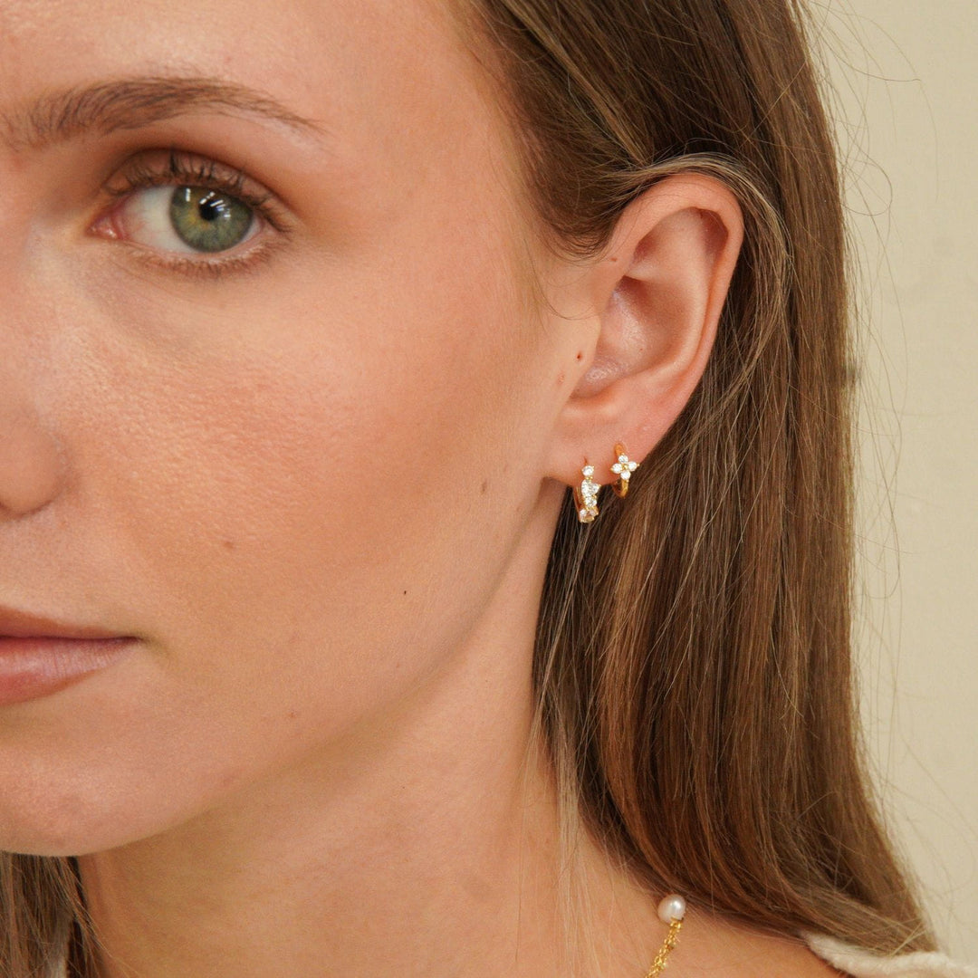 Liora Heart Cluster Huggie Earrings