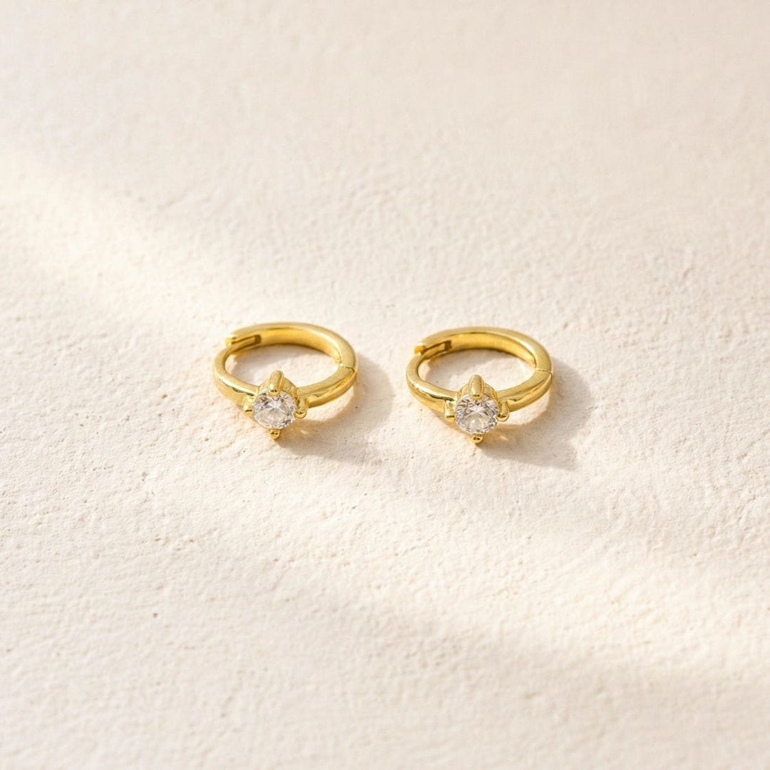 Aeris Solitaire Huggie Earrings