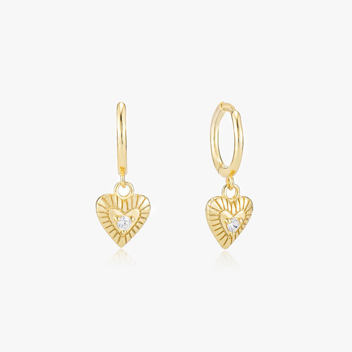 Amia Gold Heart Drop Earrings