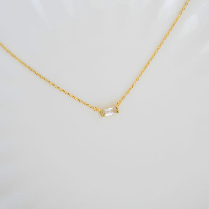 Amour Gold Baguette Pendant Necklace 
