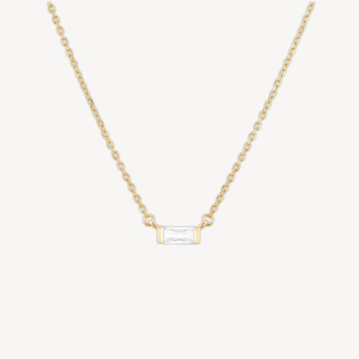 Amour Gold Baguette Pendant Necklace 