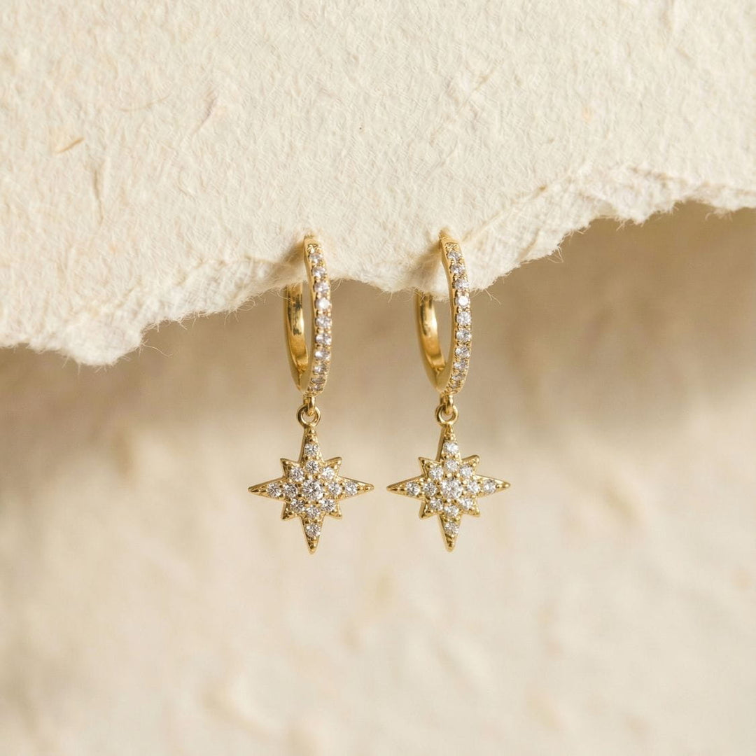 Astrid Gold Starburst Drop Earrings