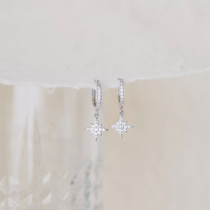 Astrid Silver Starburst Drop Earrings