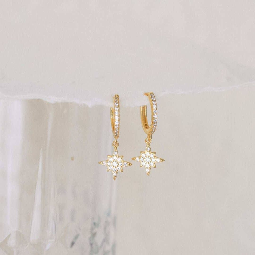 Astrid Gold Starburst Drop Earrings