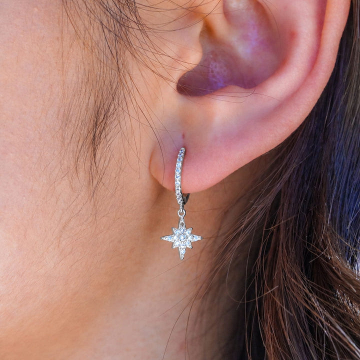 Astrid Silver Starburst Drop Earrings