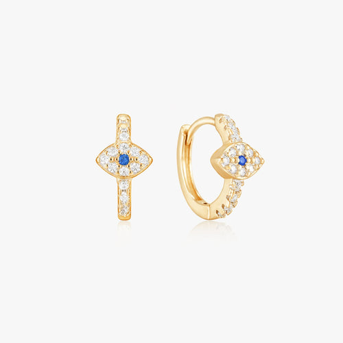 August Evil Eye Gold Huggie Earrings