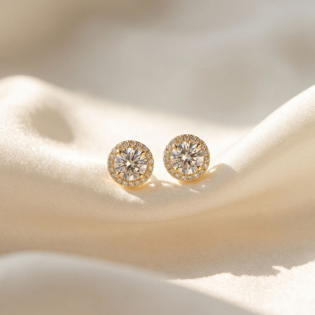 Aurelia Halo Stud Earrings Gold