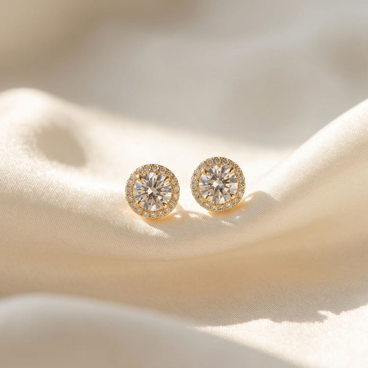 Aurelia Halo Stud Earrings Gold