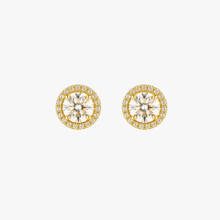 Aurelia Halo Stud Earrings Gold