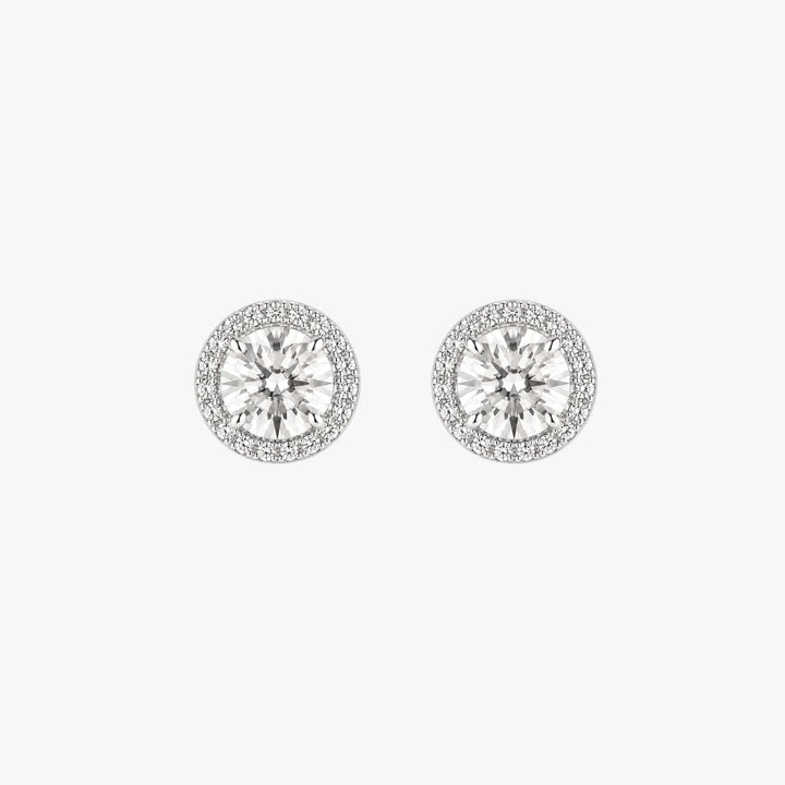 Aurelia Halo Stud Earrings Silver