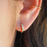 Ava Huggie Hoop Earrings Gold