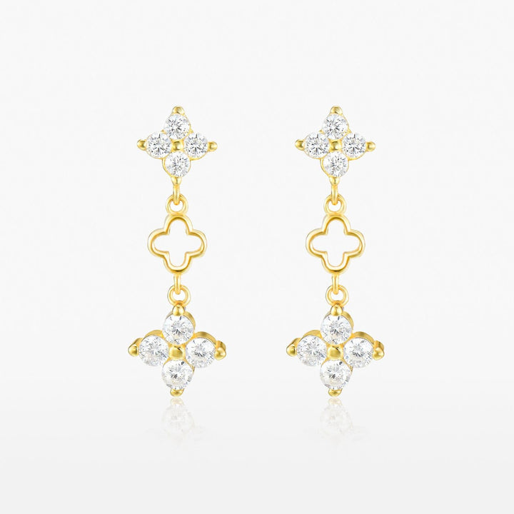 Ayla Flower Drop Stud Earrings Gold