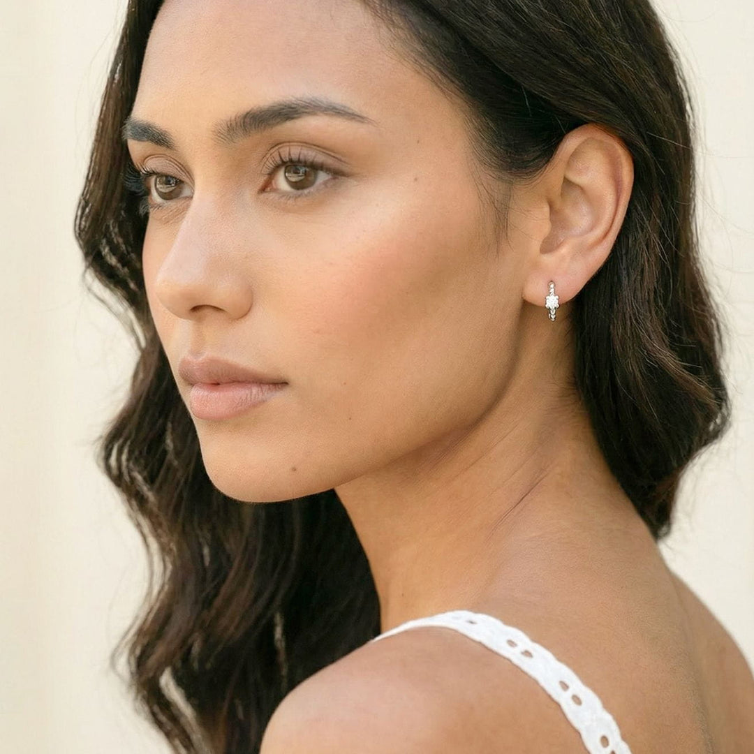 Bella Silver Huggie Earrings