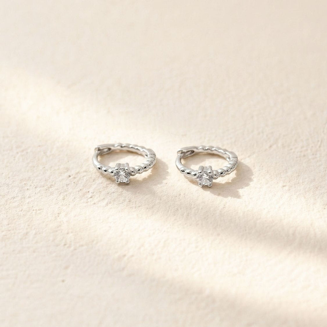 Bella Silver Huggie Earrings