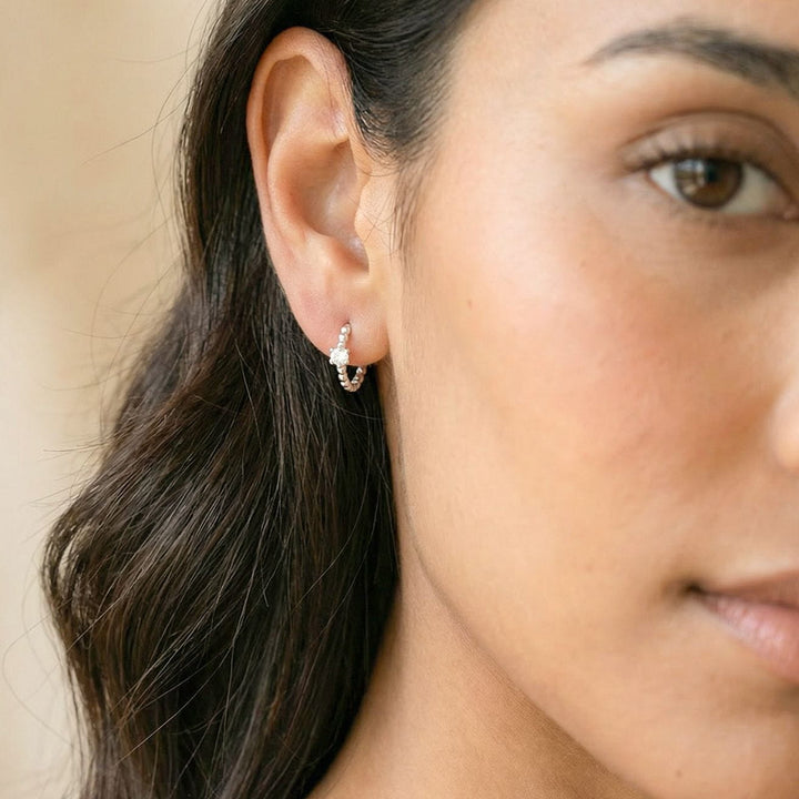 Bella Silver Huggie Earrings