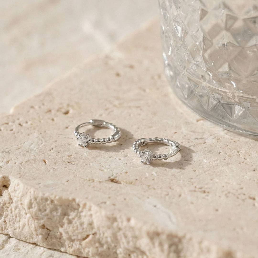 Bella Silver Huggie Earrings