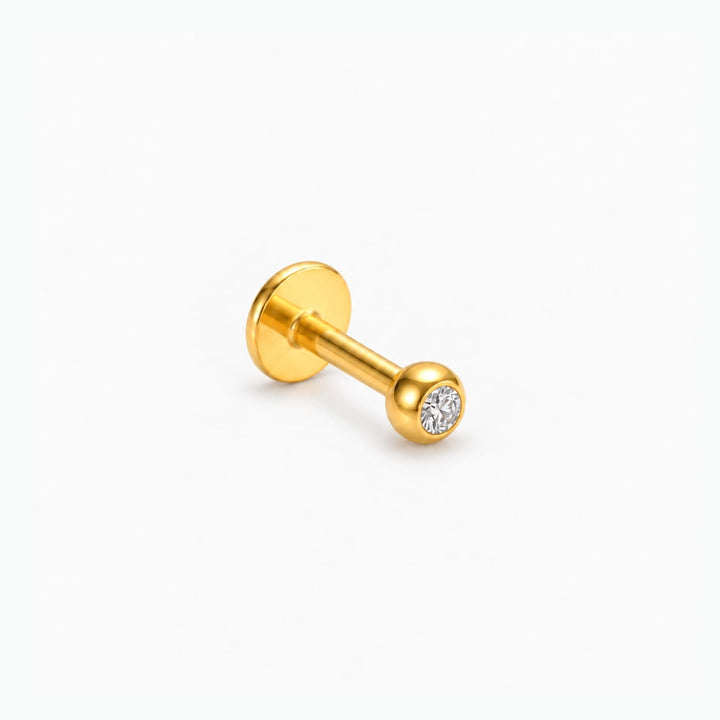 Bezel Crystal Titanium Flatback Stud – Single