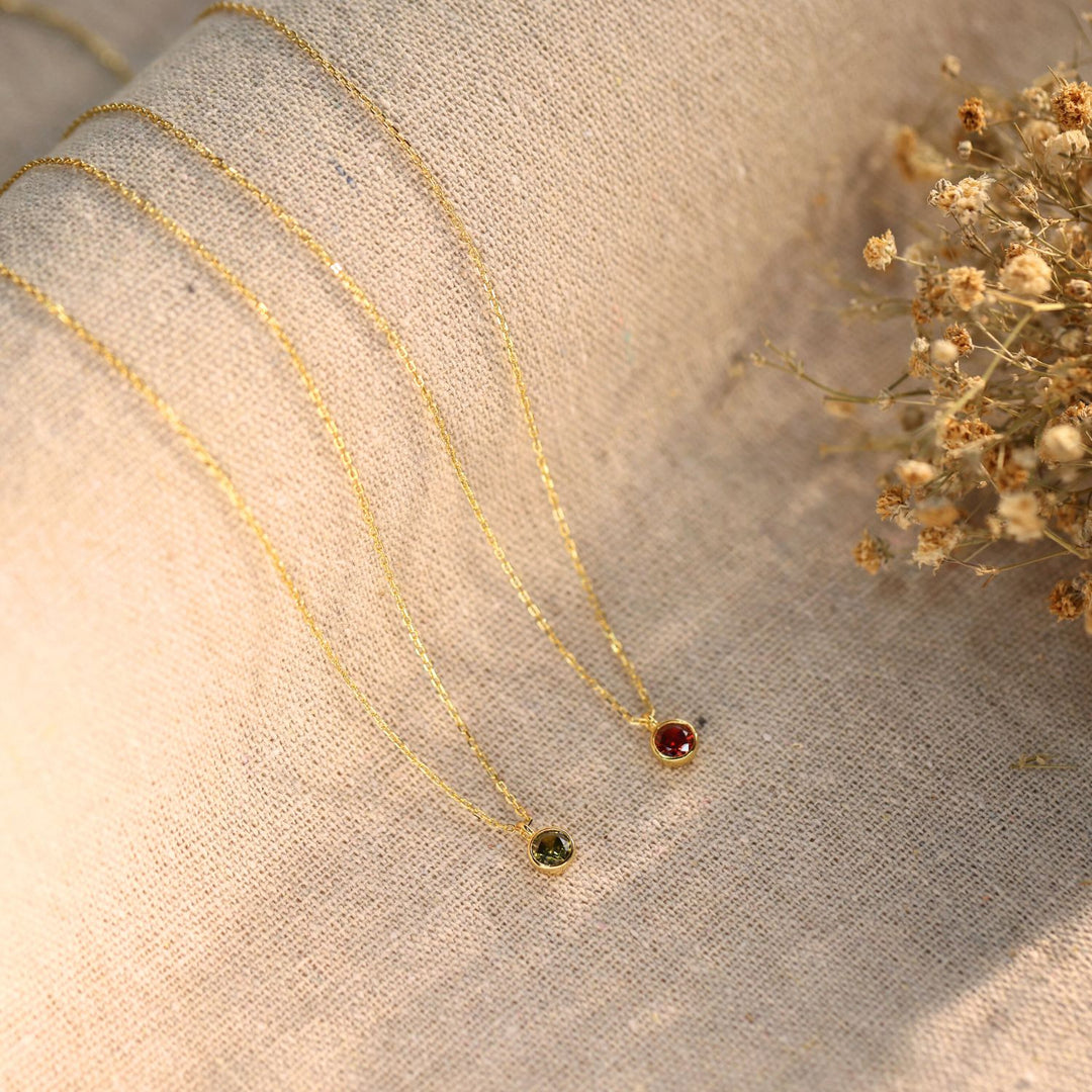 Classic Gold Birthstone Necklace