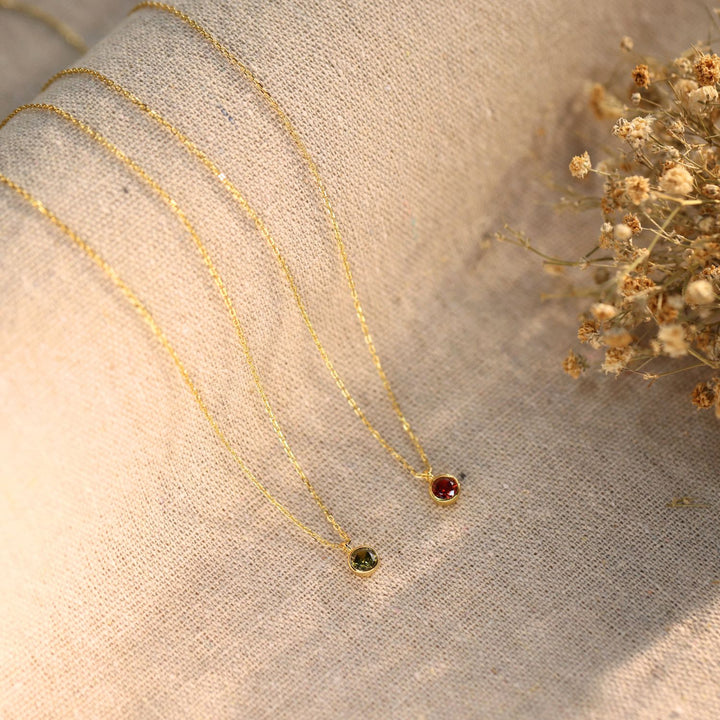 Classic Gold Birthstone Necklace