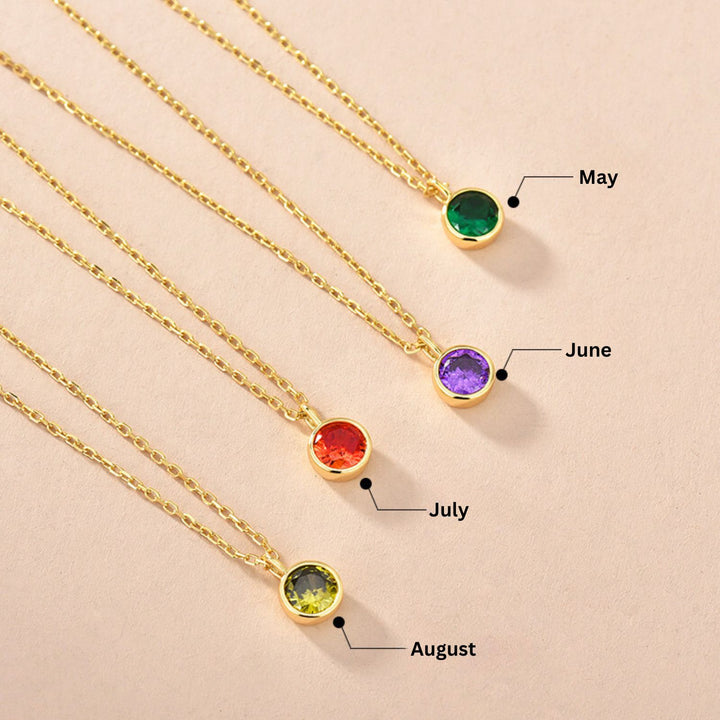 Classic Birthstone Necklaces Gold-Sterling Silver Necklaces-LYANG & CO.