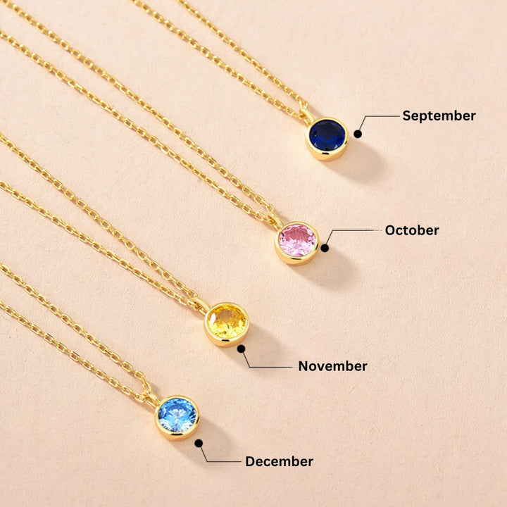 Classic Birthstone Necklaces Gold-Sterling Silver Necklaces-LYANG & CO.