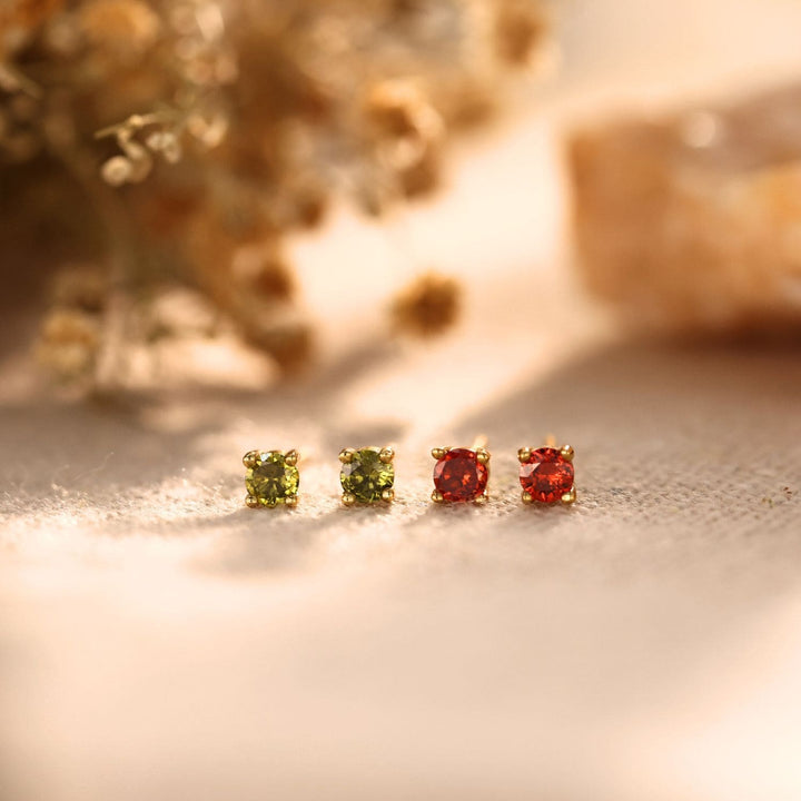 Pettie Gold Birthstone Stud Earrings