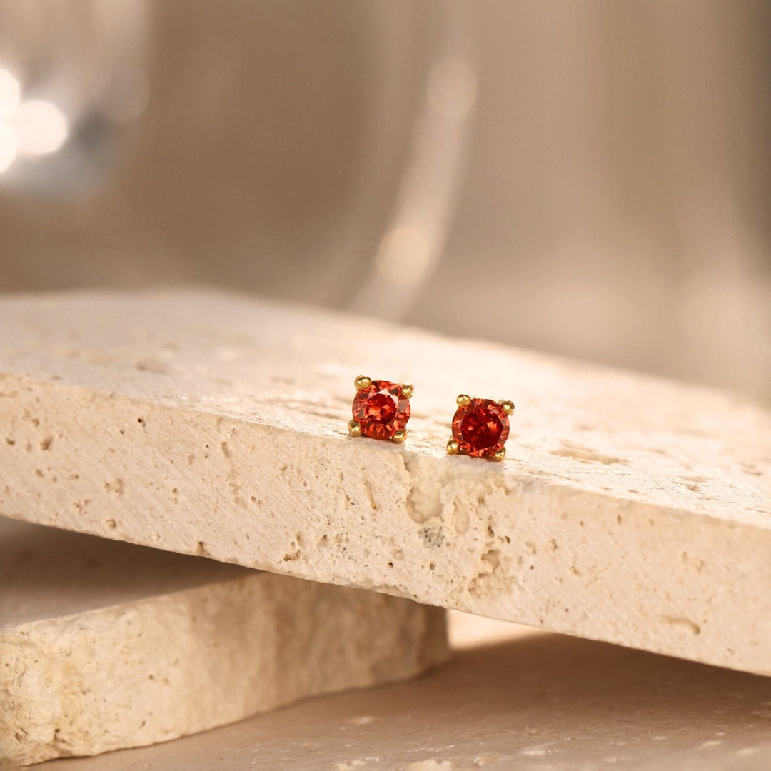 Pettie Gold Birthstone Stud Earrings