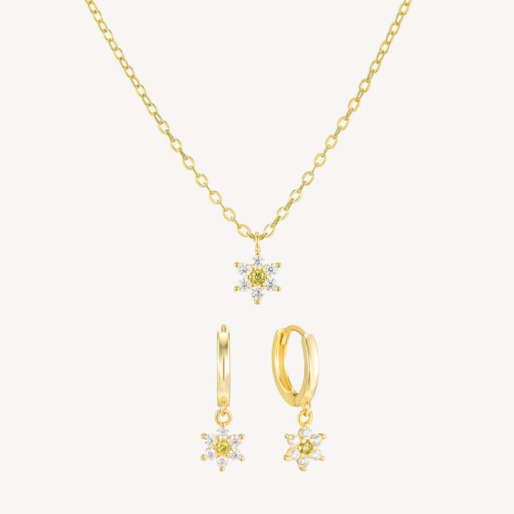Bloom Into You Earring & Necklace Set Gold