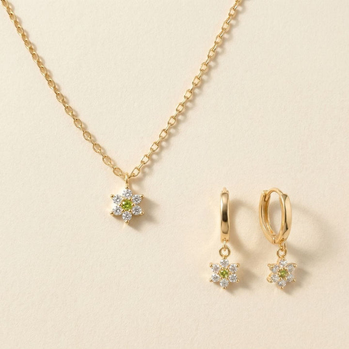 Bloom Into You Earring & Necklace Set Gold
