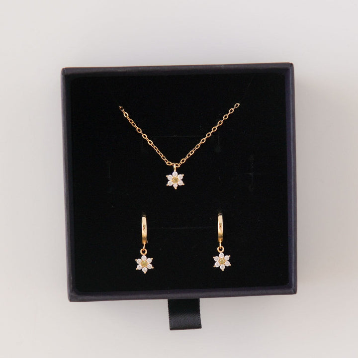 Bloom Into You Earring & Necklace Set Gold