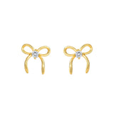 Briar Bow 18K Gold Stud Earrings